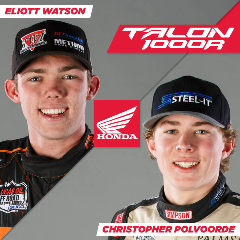Team Honda Talon Racing Drivers Eliott Watson Christopher Polvoodrde