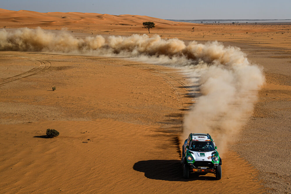324 Seaidan Yasir (sau), Kuzmich Alexy (rus), Mini, Race World Team, Auto, Car, action during Stage 7 of the Dakar 2020 between Riyadh and Wadi Al-Dawasir, 741 km - SS 546 km, in Saudi Arabia, on January 12, 2020 - Photo Eric Vargiolu / DPPI