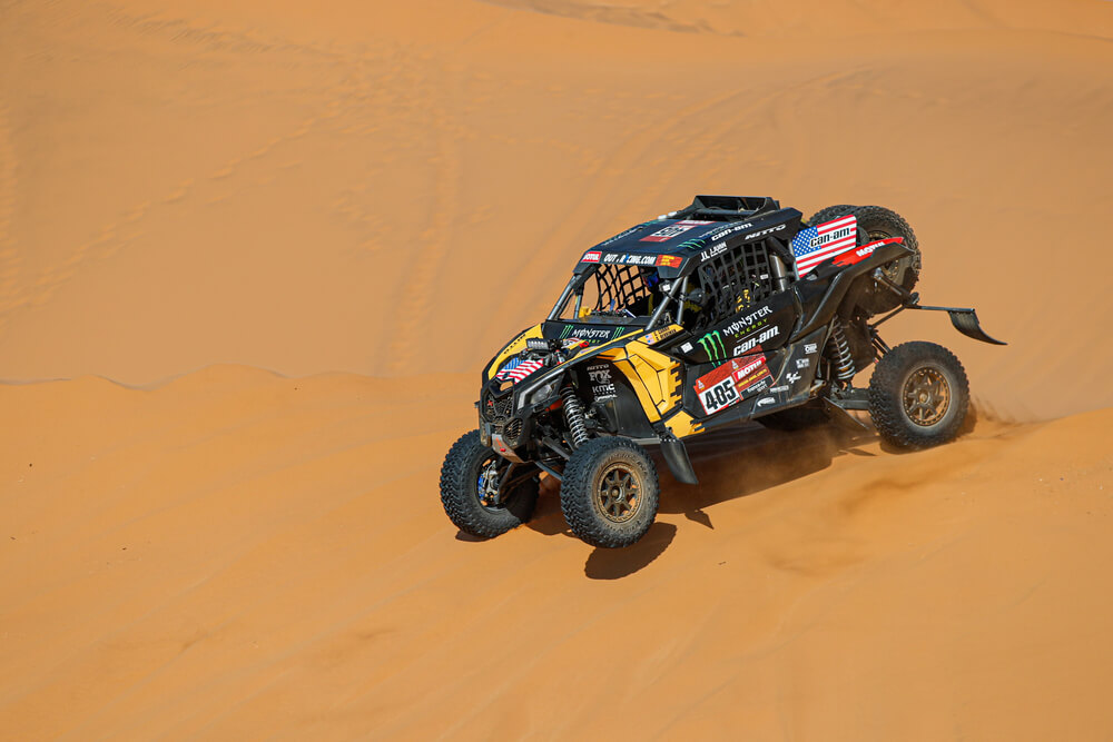 401 Farres Guell Gerard (esp), Monleon Armand (esp), Can - Am, Monster Energy Can-Am, SSV, Motul, action during Stage 7 of the Dakar 2020 between Riyadh and Wadi Al-Dawasir, 741 km - SS 546 km, in Saudi Arabia, on January 12, 2020 - Photo Florent Gooden / DPPI