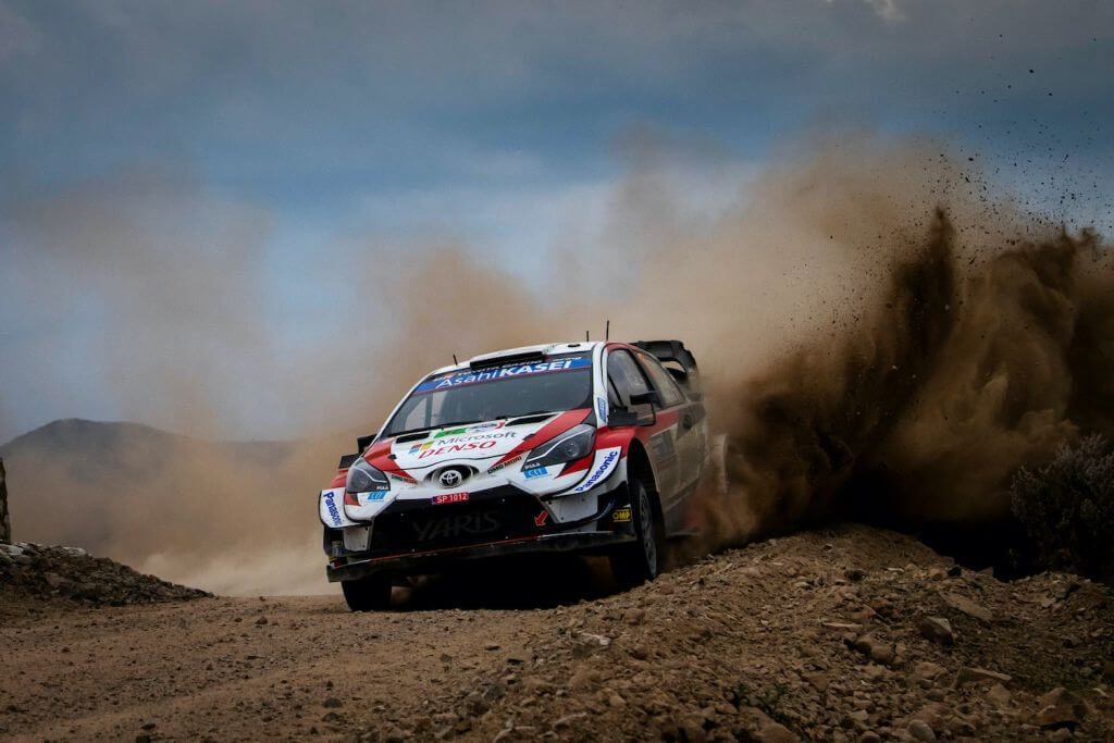 Sebastien Ogier FRA and Julien Ingrassia FRA of team Toyota Gazoo Racing WRT are seen racing in day during the World Rally Championship Mexico in Leon Mexico on March