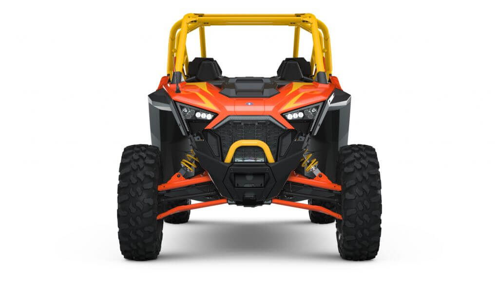 Polaris RZR PRO XP Orange Madness Seater from the front