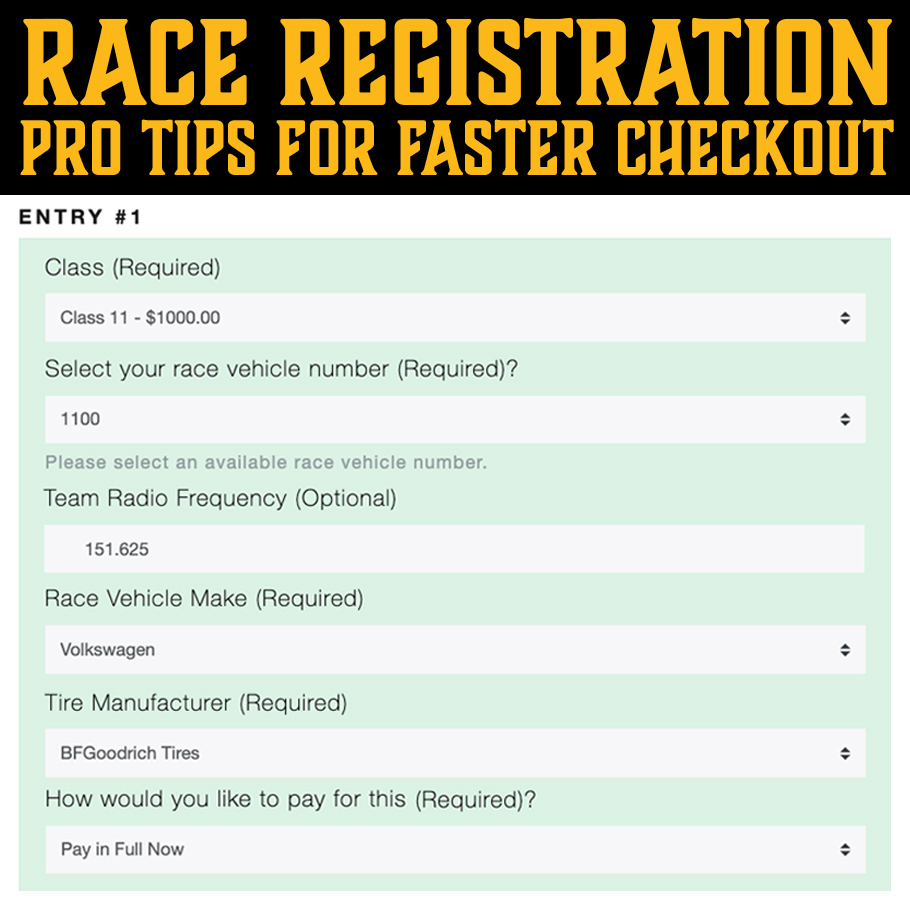 california race registration pro tips