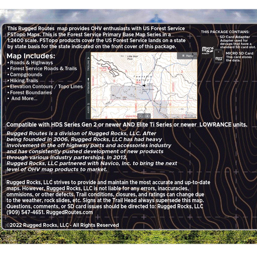 National Forest Lowrance GPS Maps BackWeb