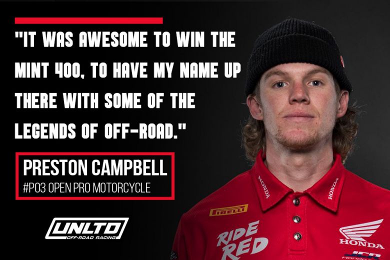 UNLTD Quote Off Road Racer Preston Campbell Header Recovered