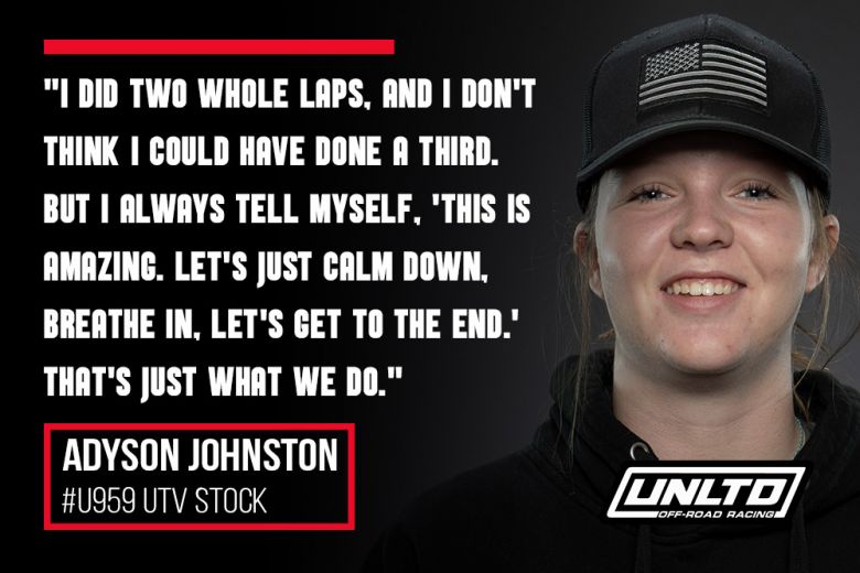UNLTD Quote Off Road Racer Adyson Johnston Header
